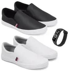 Kit 2 Tênis Iate Slip on Original Hype Shoes Com Tira Lateral - Unissex + Relógio