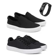 Kit Tênis Iate e Sapatênis Linha Confort Hype Shoes - Preto/Marrom/Cinza/Azul/Vermelho + Relógio