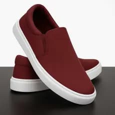 Sapatênis Iate Casual Tênis Slip on Calce Fácil - Esporte Fino - Vermelho Bordô - Unissex