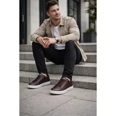 Sapatênis Casual Masculino Hype Shoes - Linha Super Confort - Estilo Urbano Premium - Café
