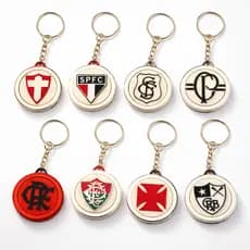 Chaveiro Time Futebol Retrô Giratório 3D Personalizado Escudo Torcedor Presente Com Argola Metal