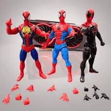 Boneco Homem Aranha Articulado 17cm Vingadores Colecionável Premium Acessórios Mãos Para Trocar