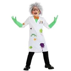 Fantasia de Halloween Cientista Maluco Fantasia de Cientista Jogo de Papéis Experimento Jaleco Branco Fantasia de Perfor
