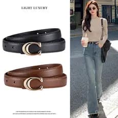 Mulheres Elegante Fino Belt Para Mulheres-Minimalista Correia Com Fivela Liga Jeans Vestidos