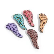 Escova Desembaraçadora de Cabelo com Estampa de Leopardo para Uso em Cabelo Molhado e Seco, Pente de Massagem Anti-Emara