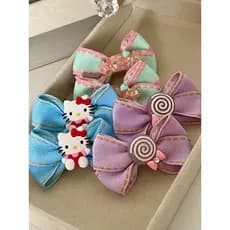 Kit laços de menina, kit com 6 laços, 3 parzinhos de laços, kit laço infantil no bico de pato.