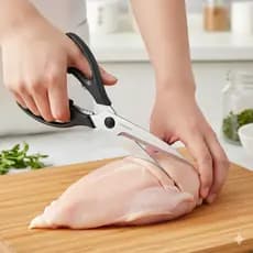 Tesoura De Cozinha Multiuso Inox Corta Frango Carne E Ossos Abre Nozes e Garrafas
