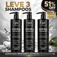 Shampoo Profissional 500ML Hidratante Hidra Therapy Q&E Cosméticos Com Óleo de Argan e Pantenol