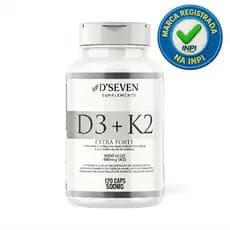 Vitamina D3 E K2 Concentrada Extra Forte D'Seven Supplements 120 Caps 500mg Premium