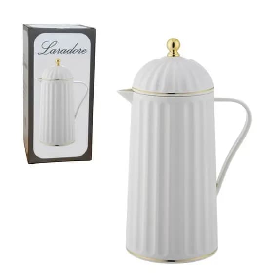 Garrafa Térmica de Café Laradore Roma - Branca e Dourada 1L