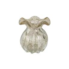Vaso Trouxinha de Murano Laradore Transparente e Pó Dourado