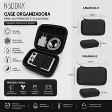 Case Estojo Organizador De Couro Sintético Case P/Organizar Acessórios Pendrive/Fone/acessórios