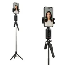 Tripé para Celular com Rastreamento Facial 360° Bluetooth Suporte Inteligente para Live e Vídeos