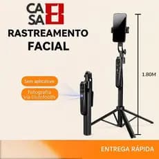 Tripé Inteligente para Celular 1,80m Rastreamento Facial 360 para IPhone Android com controle