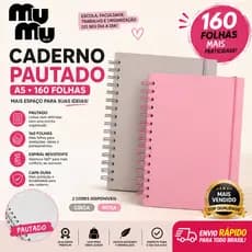 Caderno Espiral Capa Dura A5 Pautado Couchê 160 Folhas com Elástico