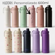 Garrafa Térmica 600ml Personalizado Inox Nome Parede Dupla SU304 Agua Gelada e Quente