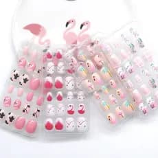 Kit 6 Caixas Unhas Postiças Infantil Kids Decoradas Sortidas – 72 Unhas Divertidas