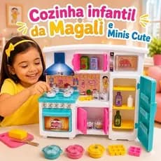 Cozinha Infantil Brinquedo Da Magali E Minis Cute Divertido Mini Geladeira Panelas Presente Infantil Perfeito Lúdico