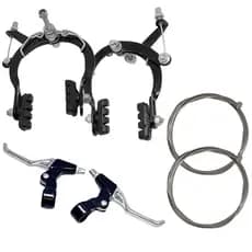 Kit Freio Ferradura Aço+Manete de Aluminio+Cabos de Freio