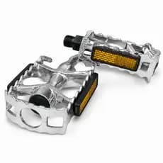 Pedal Bike GTA Alumínio Rosca Grossa 9/16 Polido Com Refletor Para Bicicleta