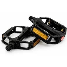 Pedal Bike Alumínio Preto Plataforma com Refletor MTB 9/16