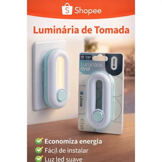 Luminária Noturna LED Inteligente de Tomada