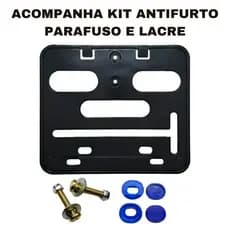 SUPORTE PROTETOR MOLDURA DE PLACA MOTO  MERCOSUL COM PARAFUSO E LACRE EM PLÁSTICO UNIVERSAL