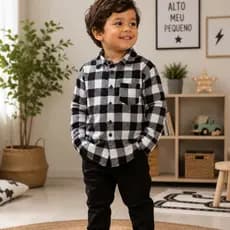 Camisa Flanelada Xadrez Manga Longa