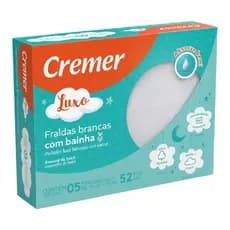 Fralda De Pano Com Bainha Branca 100% Algodão Luxo Cremer