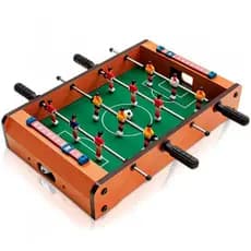 Pebolim Totó Mini jogo Futebol de Mesa Portátil 12 Jogadores 2 Bolas e Placar - Brinquedo
