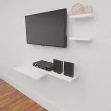 Rack Suspenso Com Prateleiras 4 Pçs Elegante Preto ou Branco MDF