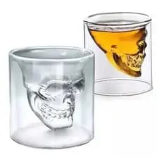 Copo Caveira Dupla Camada Vidro P/wiskey