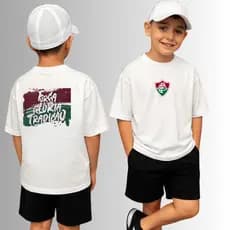 Conjunto Infantil Camiseta e Short Moletinho Times de Futebol Fluzão Fluminens e