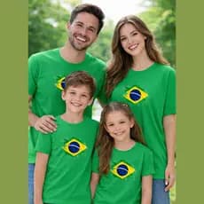 Camiseta adulto Infantil Monte seu kit copa do mundo Uniseex Bandeira do  Brasil 1 peça