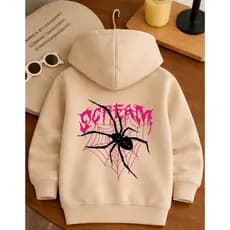 Blusa Moletom Infantil Agasalho Streetwear Aranha Spider Predador Flanelado Com Capuz Algodão