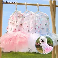 OKCATZONE Vestido De Verão Saias Confortáveis Cães Cachorro Princesa Roupas P4U5