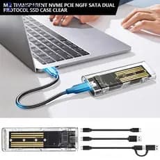 OKCATZONE M . 2 Transparente NVME PCIe NGFF SATA Protocolo Duplo SSD Case USB Tipo C 5 Gbps 10 PCI-E M2 Gabinete Externo