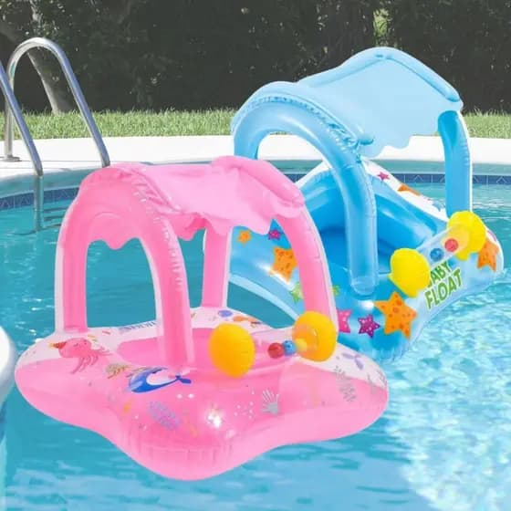 Boia Bote Coberto Infantil Inflável Piscina Boia Com Proteção Para Bebê