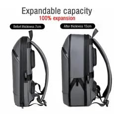 Mochila Masculina De Viagem Com Vários Bolsos , Bolsa Expansível À Prova D'água Para laptop De 15.6 Polegadas , Viagens