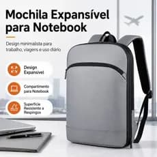 Mochila Expansível para Notebook 15.6 Polegadas Trabalho Viagem Resistente à Água