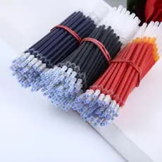 24pçs Refil Caneta Gel Preto 0.5mm Vermelho Azul Escrita Recarga Escolar Estacionário