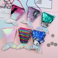 Lantejoulas De Cauda De Sereia Bolsa Meninas Carteira Porta Bolsas Crianças Presentes