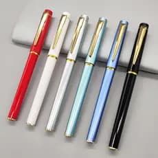 1 Pc Caneta Esferográfica De Alta Qualidade , gel De Presente , Azul , Prata , Preto , Branco Opcional , Papelaria , Material Escolar