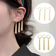 Roronoa Zoro Brincos Cor De Ouro 3 Pcs Metal Clipe Oscila Para A Mulher Homem Anime Cosplay Jóias Presente 2021