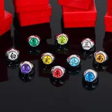 Anime Naruto Akatsuki Figura Anel Cosplay Dor Zhu Itachi Uchiha Anéis Traje Jóias Acessórios
