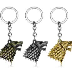 Chaveiro De Metal 3D Pingente De Lobo Game of Thrones/Casa/Stark