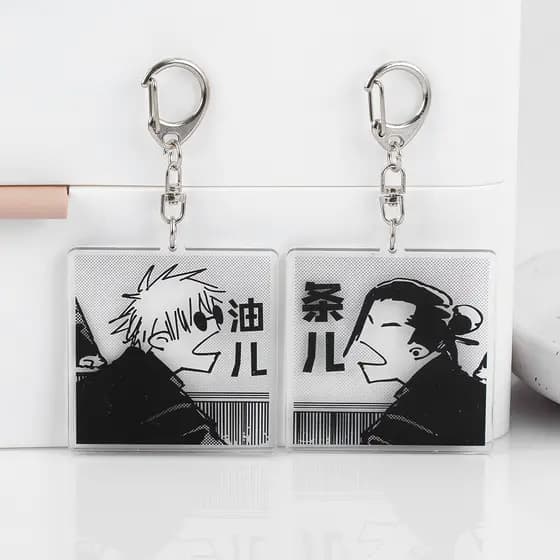 Anime Satoru Gojo Geto Suguru Chaveiro Bonito Saco Mochila Pingente Acrílico Casal Chaveiros Acessórios