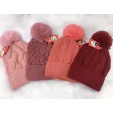 Touca Gorro ADULTO LISA Lã 1 Pompom Forrada Frio Inverno