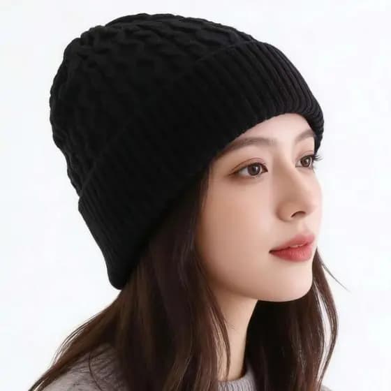 Touca de Inverno Adulto Forrada  Lisa e Listrada Gorro Quentinho Unissex