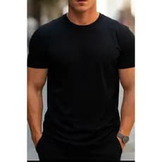 Camiseta Slim Fit Masculina Básica Gola Redonda